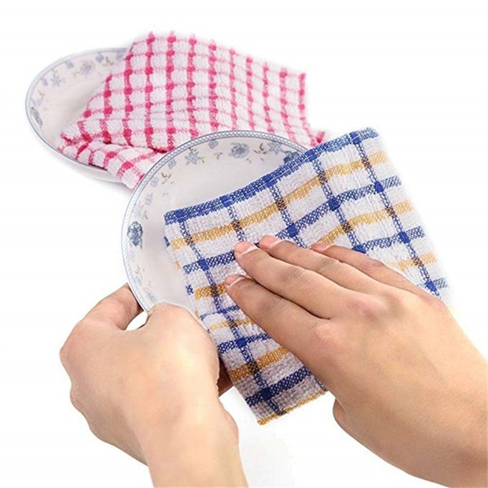 Kitchen Absorbent Non-stick Micro-fiber Terry Cotton Cleaning Cloth Tea Towel