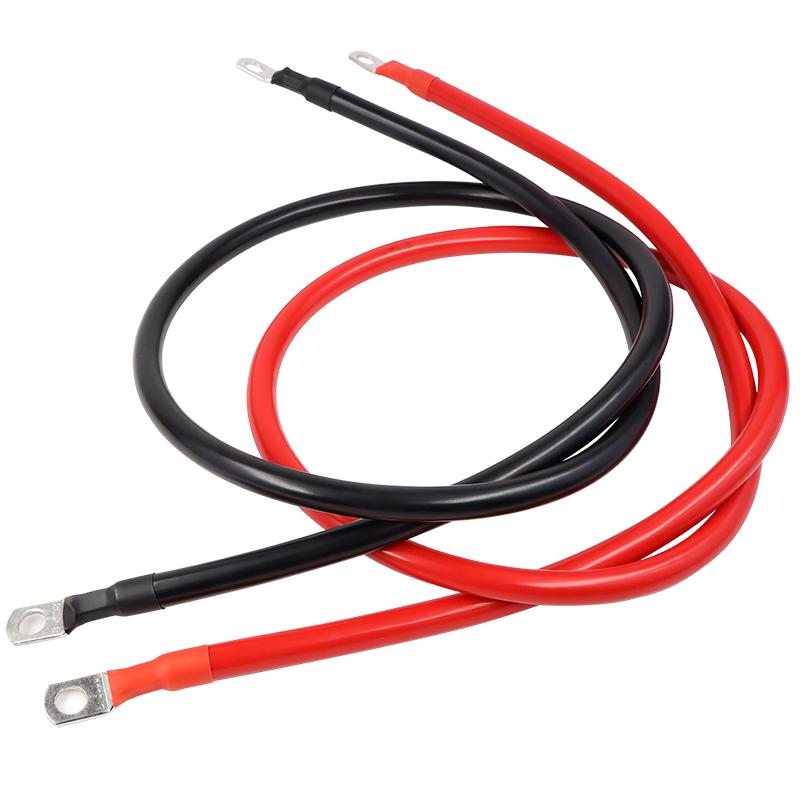 Набор кабелей для инвертора от аккумулятора 8 AWG 6 AWG 4 AWG с клеммами 20/30/40/50/60 см многожильный медный шнур для автодома Провод для подключения солнечной энергии