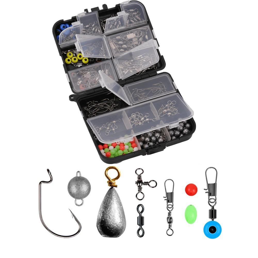 Lure Storage Box Fishing Tackles Box Swivels Clips Fishing Hooks Set Box  Carp Fishing