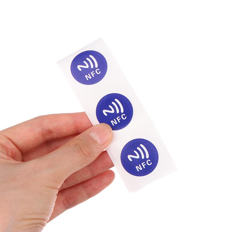 6 шт. 13,56 МГц Iso14443A Ntag 213 чип Rfid клейкая метка этикетка синяя NFC Ntag213 144 байта мокрые метки наклейки для телефона NFC