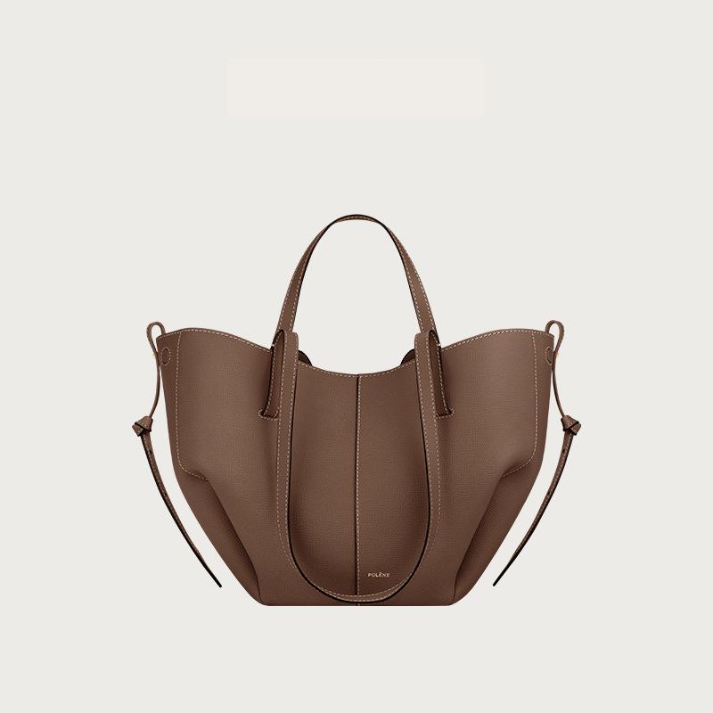 Оригинальная женская большая сумка-тоут Polene из коровьей кожи с плиссированным дизайном – модная сумка на плечо и подмышку.