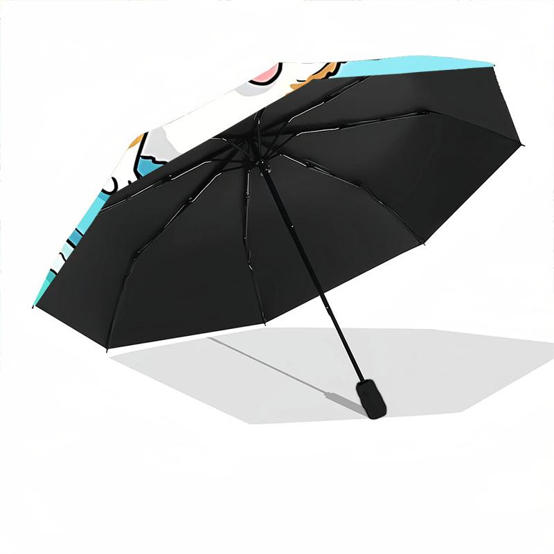 1pc Surfing Corgi Automatic Folding Umbrella - 8-Rib Durable Iron Frame, Compact Portable for Daily Travel yy251205040