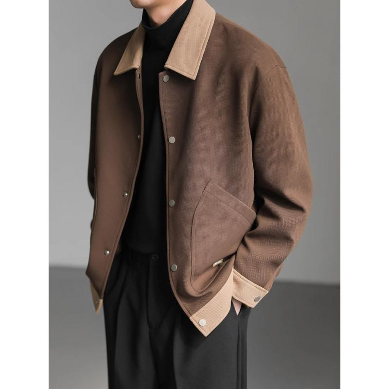 Весенний дизайн, простая повседневная куртка, новая свободная куртка с контрастными лацканами