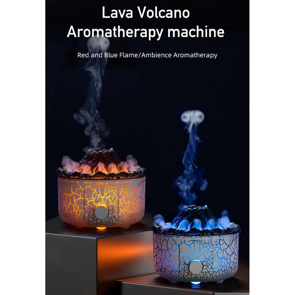 Увлажнители пламени вулкана, диффузоры с 7 цветными лампочками, диффузоры для ароматерапии, необходимое украшение для дома, комнаты, аромат
