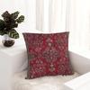 1Pc Red Persian Floral Cushion Cover, Bohemian Kilim Medallion Print Throw Pillow Case, Ethnic Home Decor For Sofa Bedroom