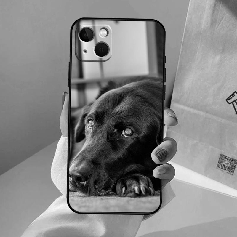 Черный Лабрадор Собака Чехол для Телефона Для iPhone 17 Air 16 15 13 11 12 14 Pro Max 13 12 mini 15 16 Plus 16e Чехол Coque