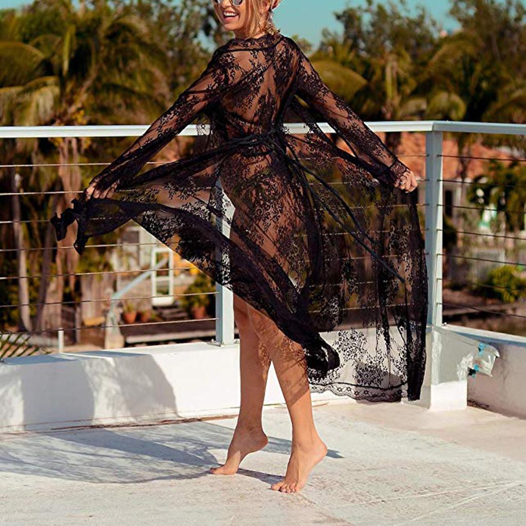 Женское сексуальное длинное кружевное платье, нижнее белье, кимоно, купальник, прикрытие