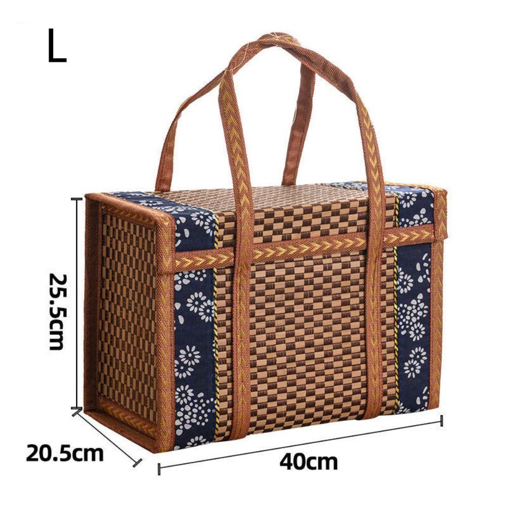 Camping Special Outdoor Picnic Hand-Woven Storage Box Storage Basket Bamboo Products Gift Box