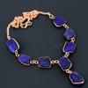 Sapphire Natural Gemstone Handmade Copper New Year Gift Necklace 18" L7M61