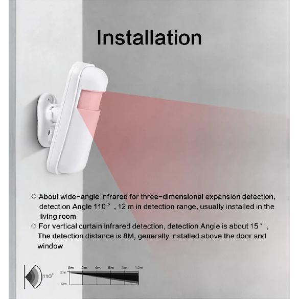 433MHz Motion Sensor Wireless Mini PIR Infrared Detector for Home Alarm System Burglar Security Alarm Kits Applicable PG103PG107