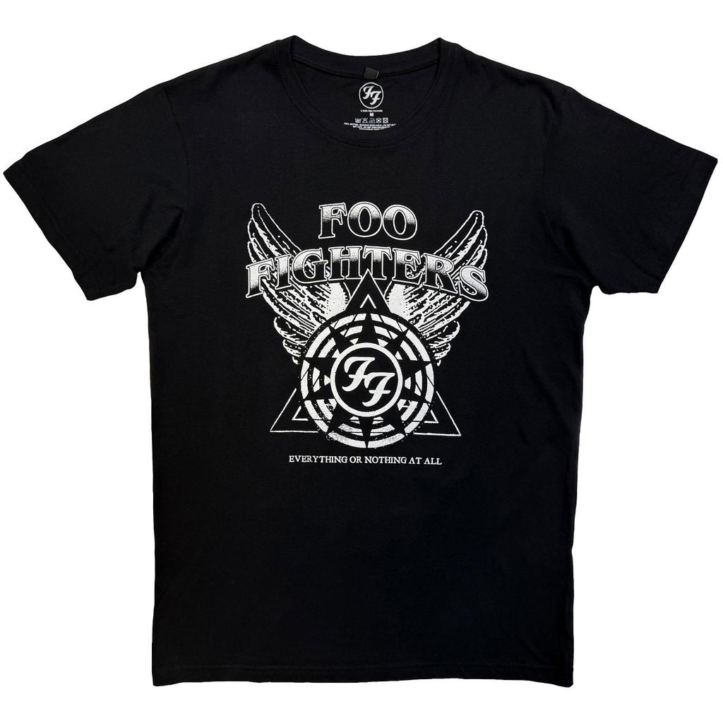 Men's Foo Fighters Everything Or Nothing At All Logo Vintage T-shirt Large Black