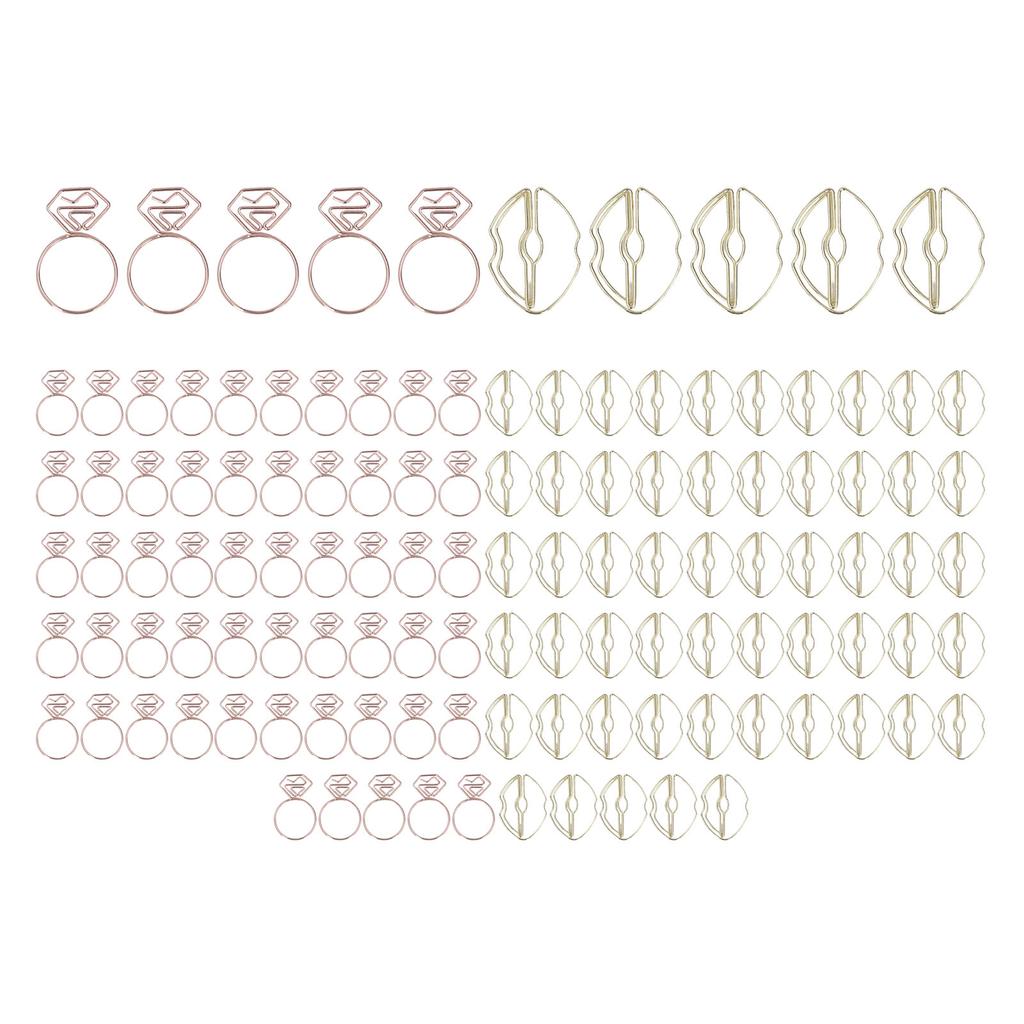 100 шт. Металлические скрепки для бумаги Губы Кольца Форма Нескользящие Портативные Милые Скрепки для Файлового Классификатора