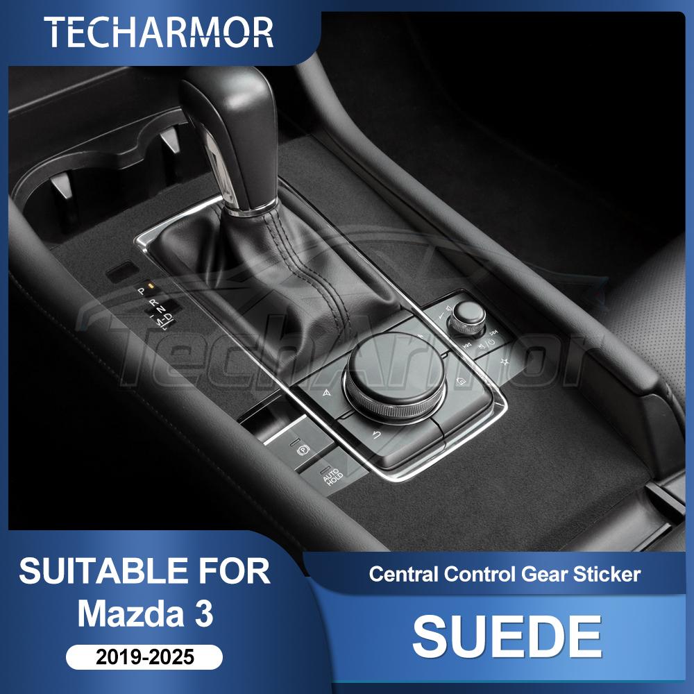 BDN1 For Mazda 3 Axela 2019 2020 2021 2022 2023 2024 2025 Central Console Gear Shift Panel Top Suede Sticker Car Interior Trim