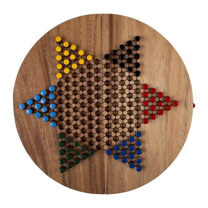 Jeu de société en bois - ENGELHART - Engelhart - XL 32 cm - Plateau pliable coffret - 60 pions multicolores