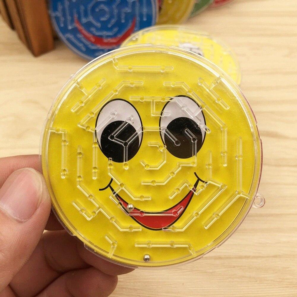 3pcs/lot 7cm Steel Ball Track Maze Toys Children Novelty Early Educational Brain Teaser Intellectual 3D Puzzle Jigsaw Board Toy HD
