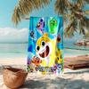 Personalized customized proof beach towel with Cute Shark pattern - soft, absorbent, quick-drying, perfect swimming, camping&bathing