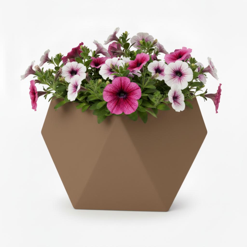 Brown hanging wall flowerpot geometric flower stand for interiors