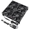 GDSTIME 4x120mm X 25mm 24cm Quadruple DC 12V Cooling Fan Ventilation Fan AC Drive Speed for Receiver Amplifier DVR PlayStation Xbox Component Laptop