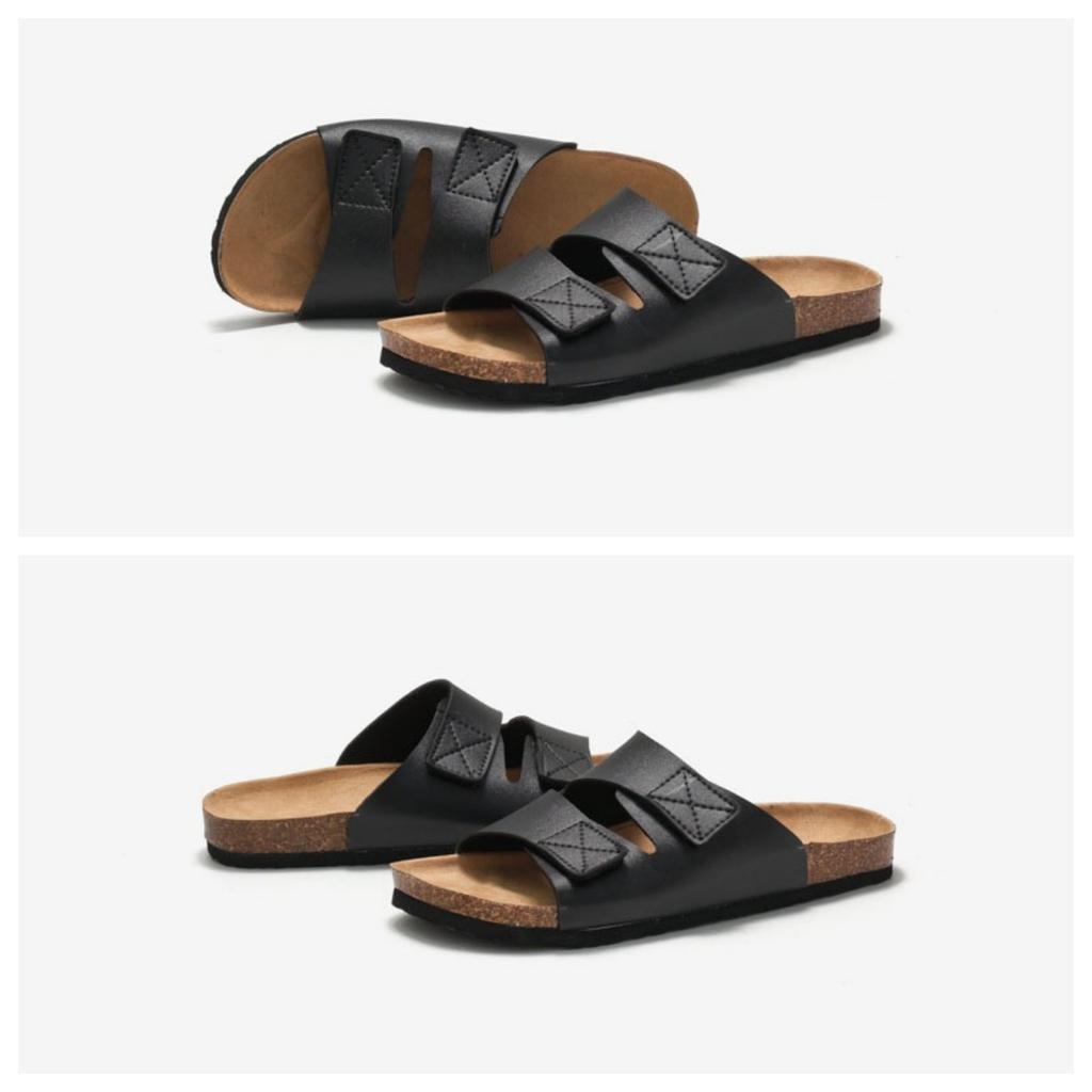 2024 весна/лето, новые мужские пробковые тапочки, корейское издание, мужские сандалии и тапочки, пляжная обувь на липучке