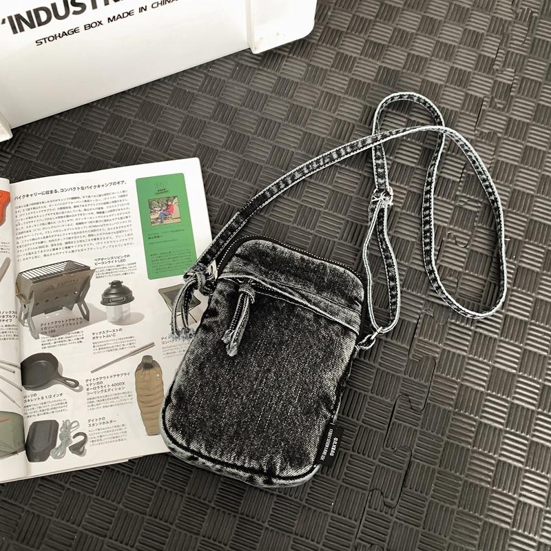 Джинсовая сумка для телефона на молнии, мини-сумка через плечо для женщин и мужчин