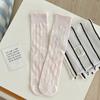 Socks Girls' Ballet Style Cutout Mesh Breathable White Mid-Leg Socks Season Thin Solid Color Stockings