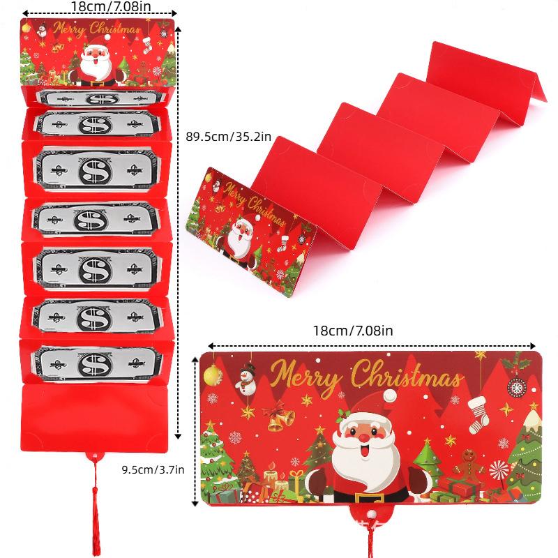 2 шт. Праздничный красный конверт 10-слотовый Рождественский мешочек для денег и зажим для подарочной карты Идеально подходит для Рождества, дней рождения и Дня благодарения