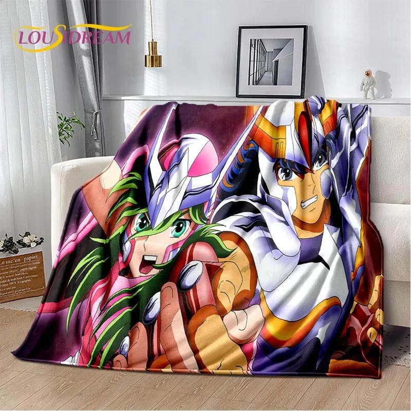 Мягкое фланелевое одеяло из мультфильма Saint Seiya 3D Retro для кроватей, диванов, пикников, пледов для отдыха на свежем воздухе, подарков