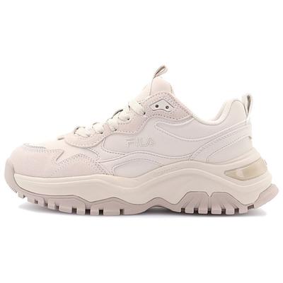 Модные кроссовки Синтетическая кожа Коровья замша Толстая подошва Низкий верх Папины кроссовки Женские кроссовки Бежевый F12W144147FMB