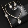 Water Drop Pendant Rhinestone Inlaid Jewelry Set Light Luxury Women Jewelry Set  Gifts