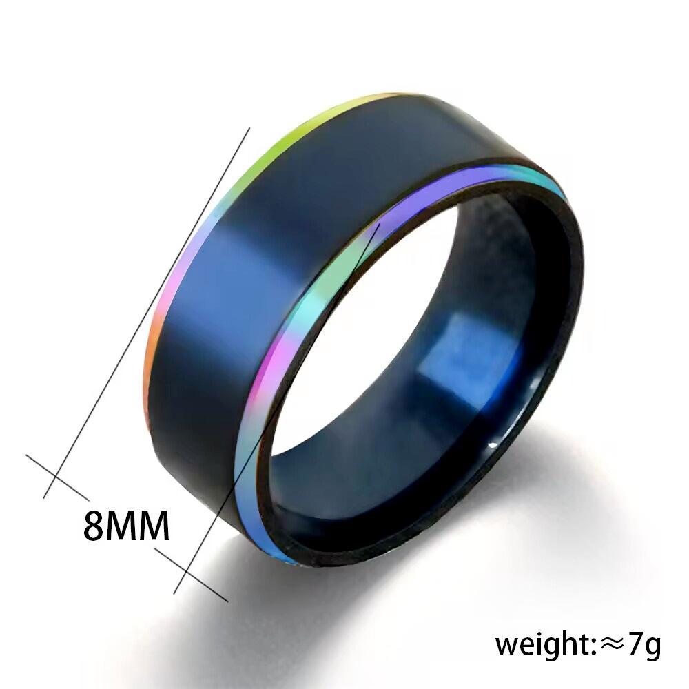 Мужское кольцо из титановой стали, черное золото, двухцветный рисунок, ювелирное кольцо для пары