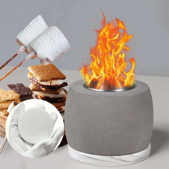 20 Pcs Small Ceramic Wool Wick Replacement for Tabletop Flame Pit Alcohol And Bioethanol Fuel Absorption Reusable Carbon Felt