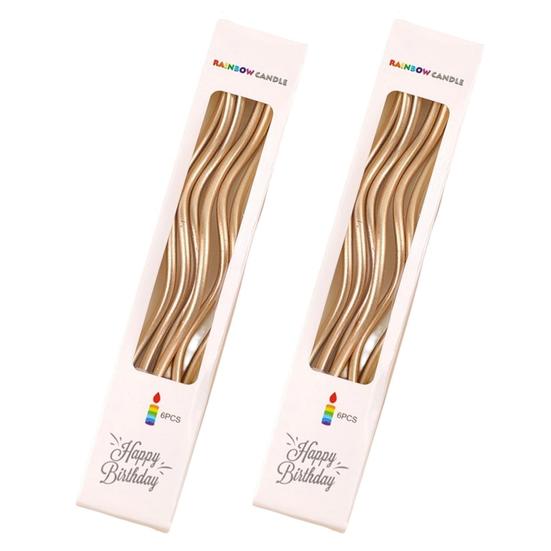 12 шт. спиральные свечи с огнеопасной резьбой для вечеринки