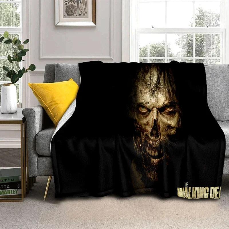Одеяло TWD с 3D фильмом ужасов «Ходячие мертвецы», мягкое одеяло для дома, спальни, кровати, дивана, пикника, путешествия, офиса, одеяло, детское одеяло