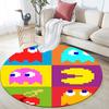 Pac‑Man Cartoon pattern round rug,Carpet Rug for Living Room Bedroom Playroom ,Non-slip Floor Mat,Holiday Gifts and Birthday Gifts.