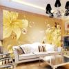 Wallpaper 3d Beautiful Romantic Golden Lily Mural Living Room Bedroom Restaurant Tv Background Wall Mural