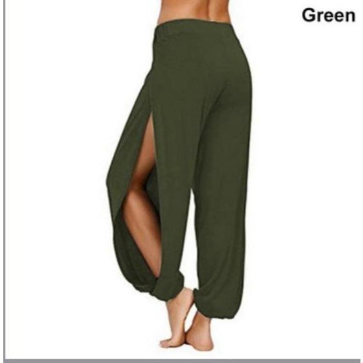 Women Yoga Pants Harem Pants Fashion Sweatpants Side Slit Jogger Beach Hippie Pants