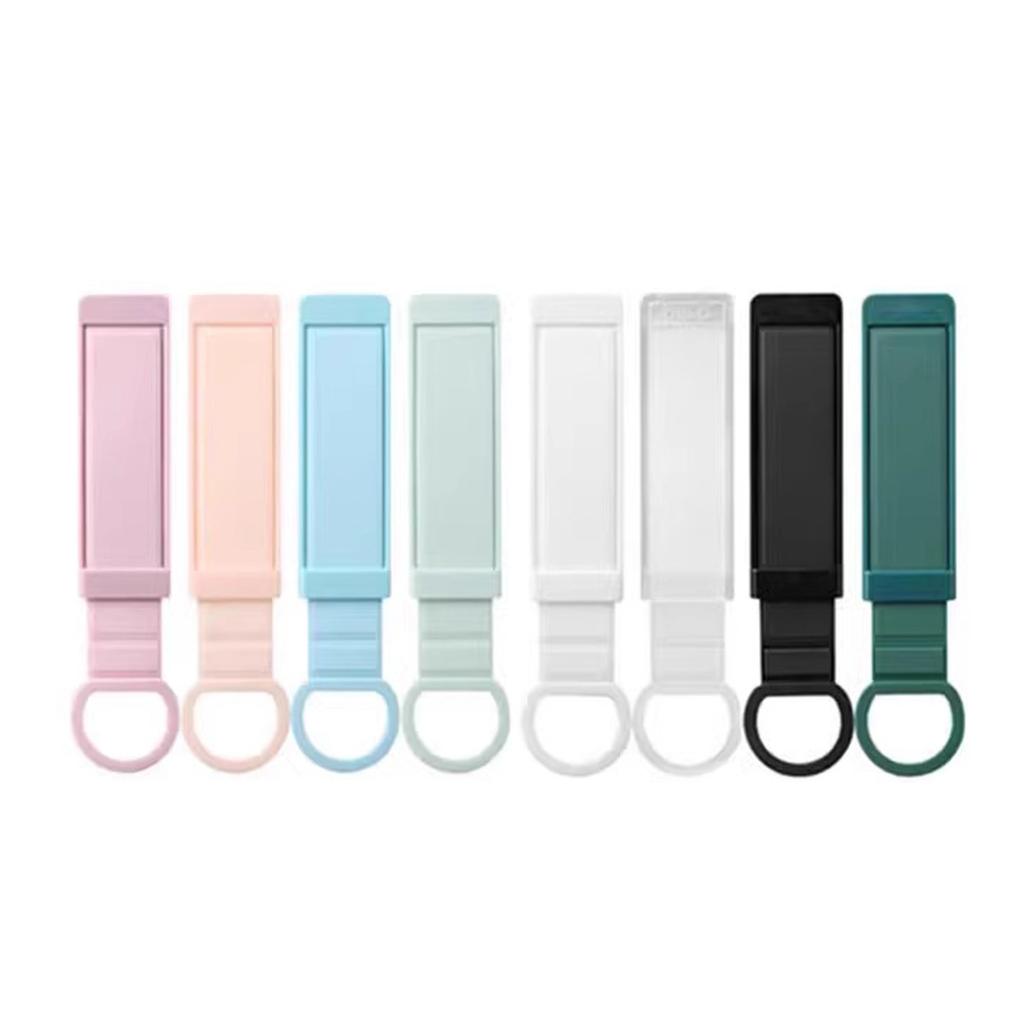 Retractable Phone Grip Stand with Adhesive Base Pull String Phone Holder with Wrist Strap Universal Mobile Phone Kickstand