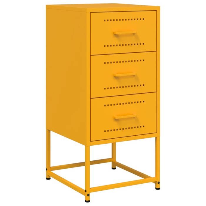VidaXL Table de chevet jaune moutarde 36x39x78 cm acier, armoire, armoire latérale, meuble de chambre à coucher, table de 846584