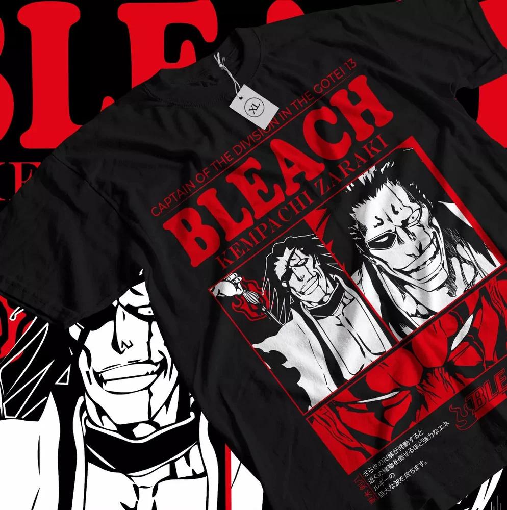 Zaraki Kenpachi Tshirt Byakuya Anime Comic Bleach Japanes Gift Shirt Black