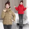 New Winter Hooded Down Cotton-Padded Jacket Women's Loose All-Match Thicken Warm Parkas Short Coat Female Casual Ladies Tops