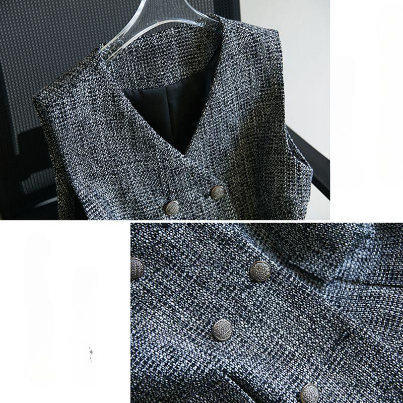 Шикарный и модный двубортный жилет в винтажном стиле для женщин, идеально подходит для повседневной носки