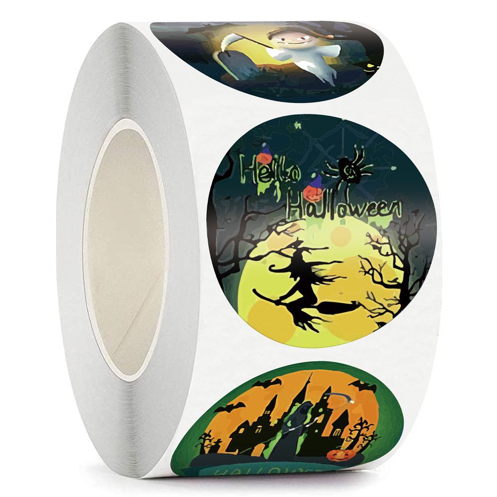 100-500pcs Halloween Paper Stickers Decor Pumpkin Ghost Gift Lable Seal Sticker Candy Bags Stickers Packaging Sealing Labels
