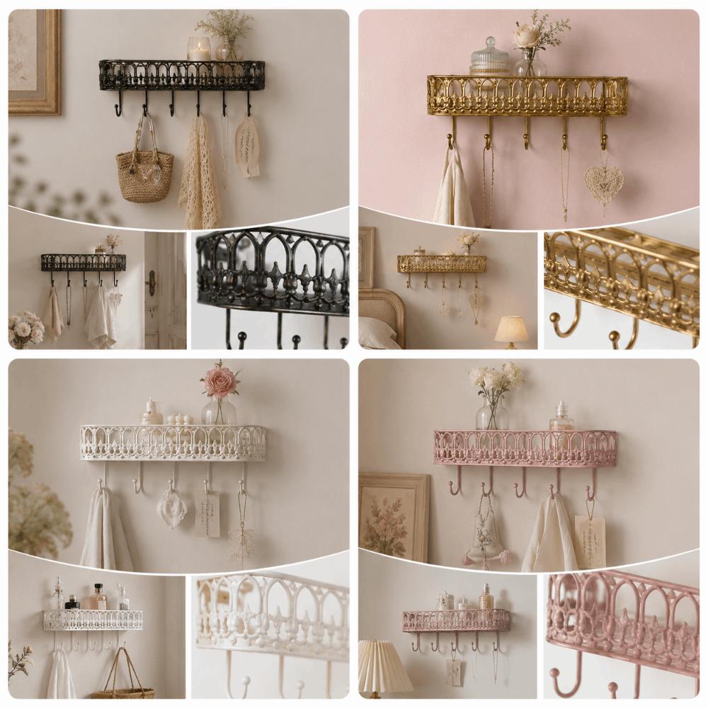 Quality Iron Metal Vintage Metal Wall Rack Retro Appearance Key Clothes Storage Other Rooms