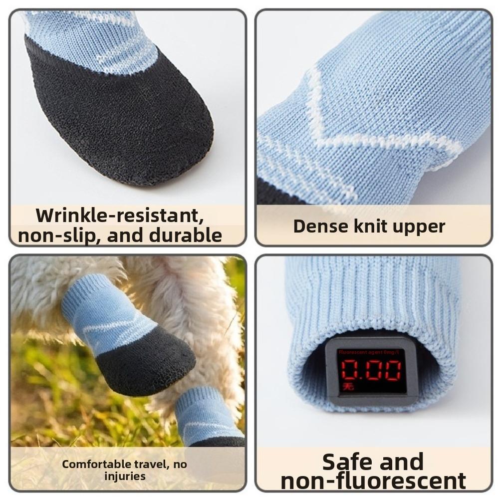4PCS Breathable Pet Floor Socks Waterproof Pet Paw Protector Non-slip Dog Shoes Paw Protection