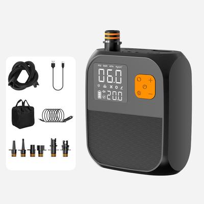 Портативный насос для SUP-борда 25 PSI Высоконапорный Электрический Насос Power Bank с 6 насадками и светодиодной подсветкой для надувной лодки, сапборда Stan