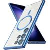 Case for Samsung Galaxy S24 Ultra, Electro MagSafe, Blue + Full Glue Ceramic Glass