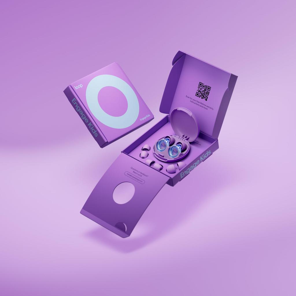 Loop Engage Kids 2 Earplugs Reusable Earplugs for Kids Improve Relieve Anxiety Perfect for Play 16 dB Noise Reduction (Ages 6-12) – Focus, & Stress,