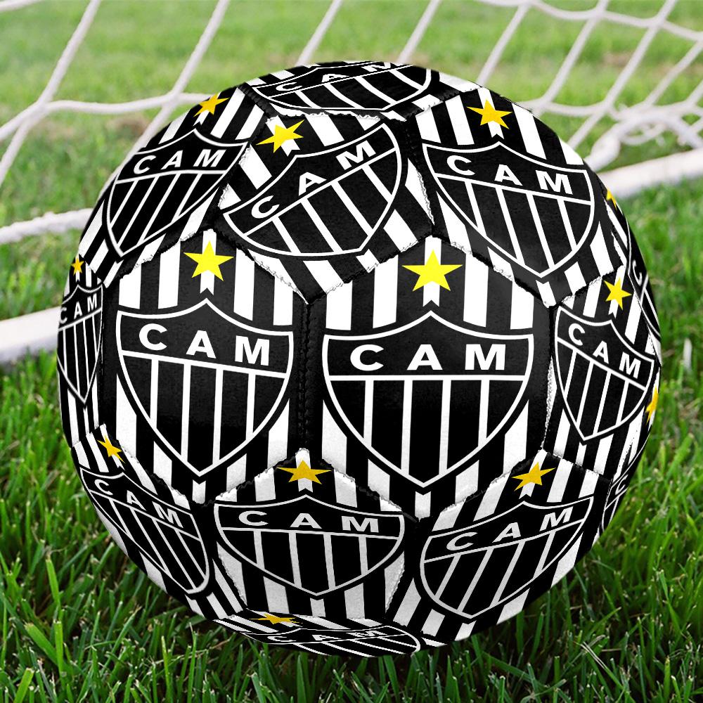 Black And White Stripes With Star Printed Size 5 Soccer Balls, High-Quality, Anti-Slip, Protective Football, A Unique Gift ,Birthdays,Christmas Gifts