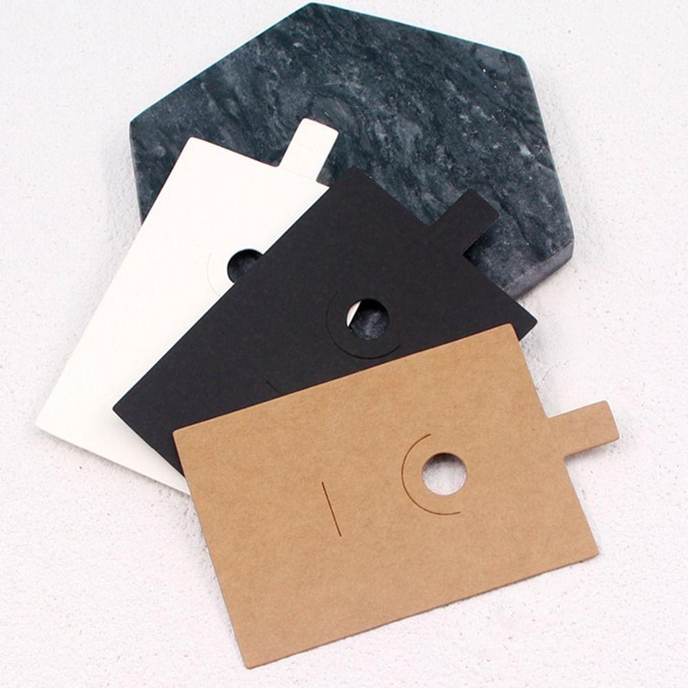 50 шт. черно-белые ювелирные карточки для показа крафт-бумаги брелок для упаковки бирки подвесные этикетки брелки