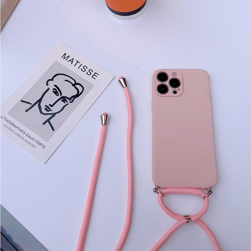 Для Honor 90 Pro однотонный силиконовый мягкий ремешок чехол для Honor 90 80 SE 70 Lite 60 50 Pro ожерелье через плечо шнур-цепочка матовый противоударный бампер